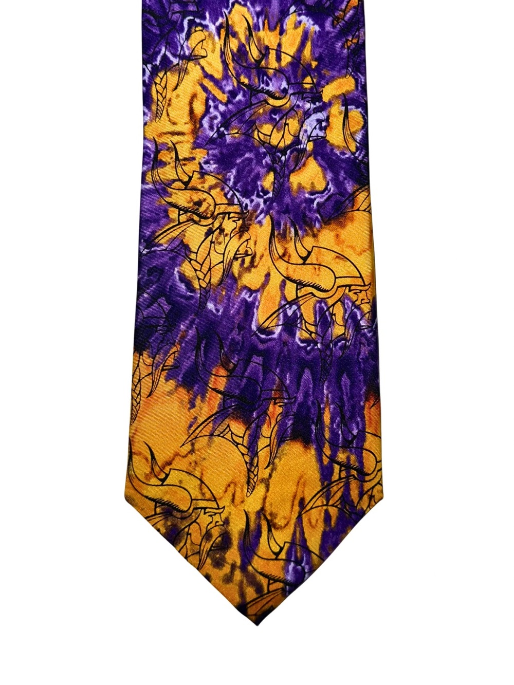 Minnesota Vikings Eagles Wings 100% Silk NFL Necktie Purple Gold 57”